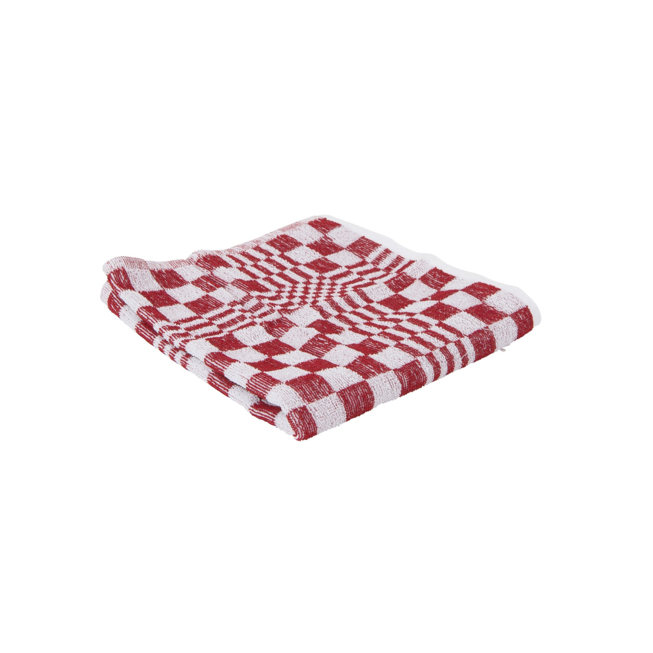Keukendoek geblokt rood 3 stuks