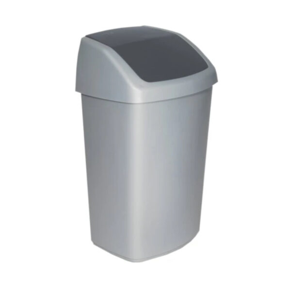 Afvalbak 50 liter grijs met deksel