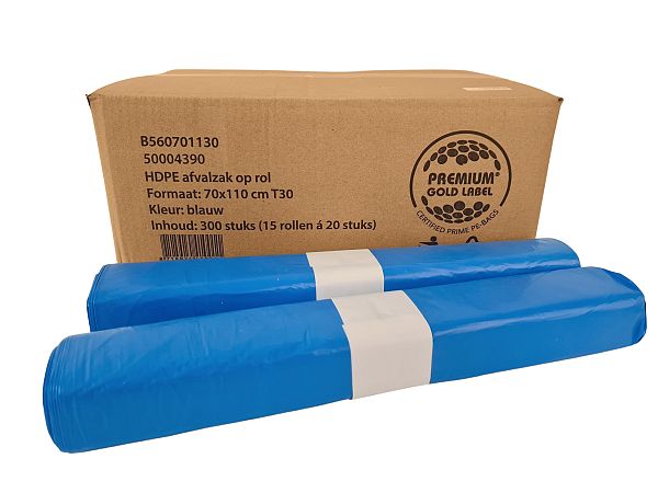 HDPE zak 70x110cm T30 blw 300stuks