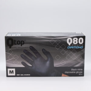 Nitril handschoenen zwart extra dik+grip Q80